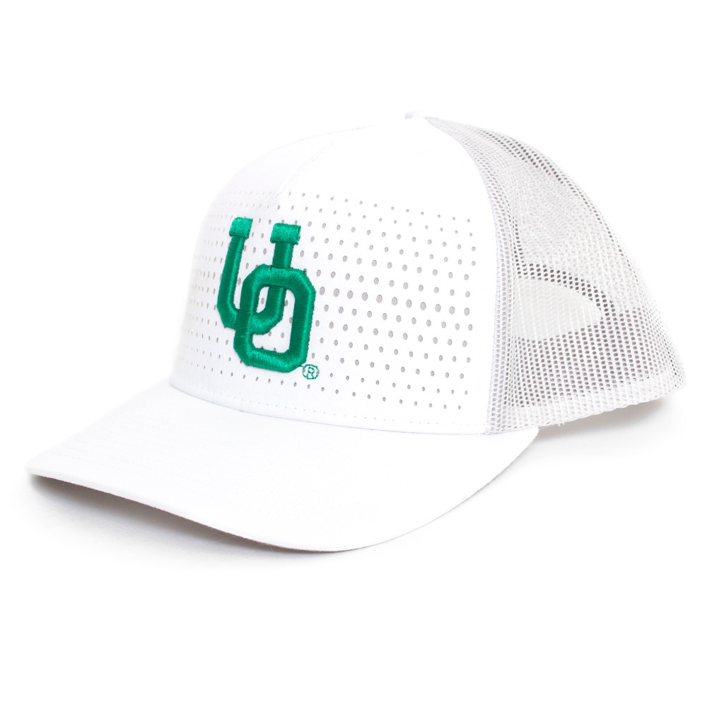 Interlocking UO, Richardson, White, Curved Bill, Polyester Blend, Accessories, Unisex, 163, Mesh, Adjustable, Hat, 614293